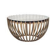 Couchtisch Volante mit Glas in gold, 84x84x43 cm von Richmond Interiors – Produktbild 1
