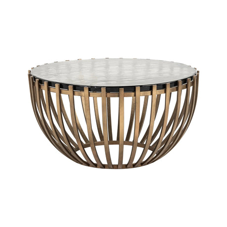 Couchtisch Volante mit Glas in gold, 84x84x43 cm von Richmond Interiors – Produktbild 1