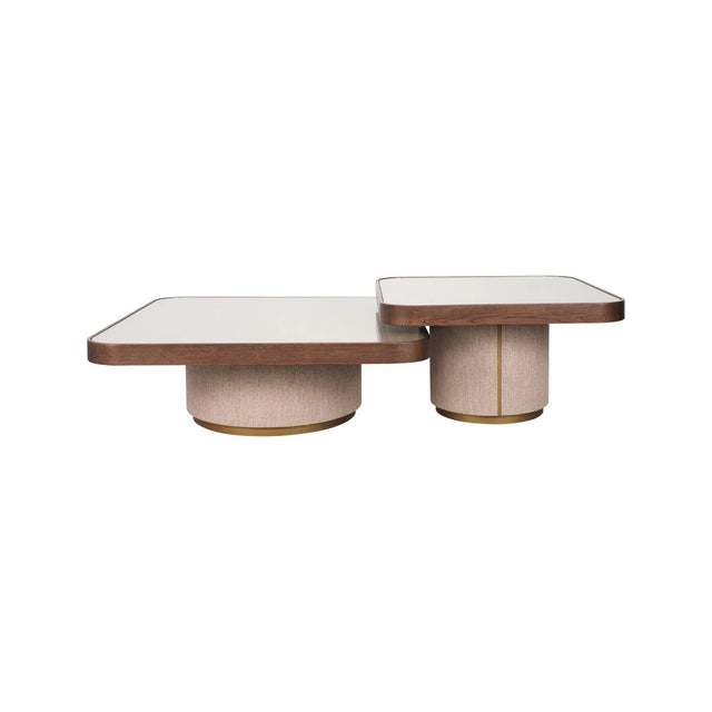 Couchtisch Willox mit Glas in braun 2er-Set von Richmond Interiors – Bild 1
