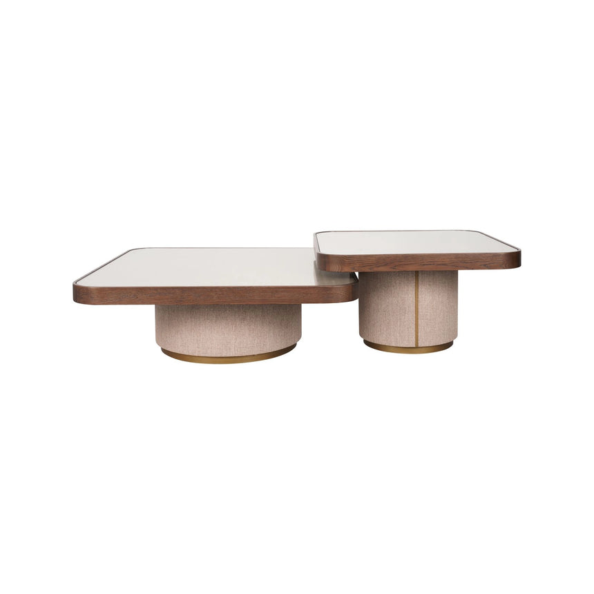 Couchtisch Willox mit Glas in braun 2er-Set von Richmond Interiors – Bild 1