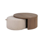 Couchtisch Windsor mit Walnussfurnier in walnuss und lodge desert als 2er-Set (flammhemmend), 90x90x40 cm von Richmond Interiors – Bild 1