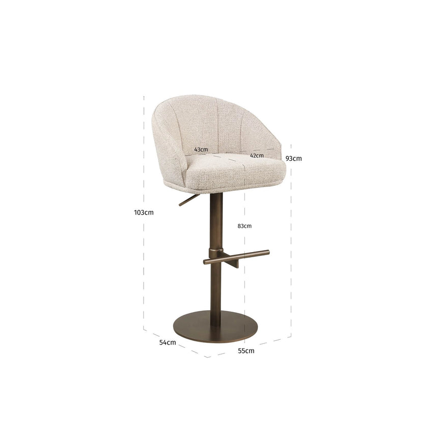 Drehbarer Barhocker Beverly in natural fancy von Richmond Interiors – Bild 9