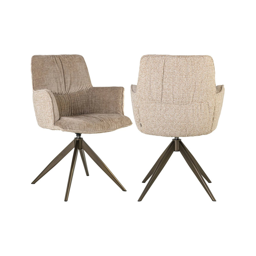 Drehbarer Essstuhl Chase in cream blockweave von Richmond Interiors – Bild 1
