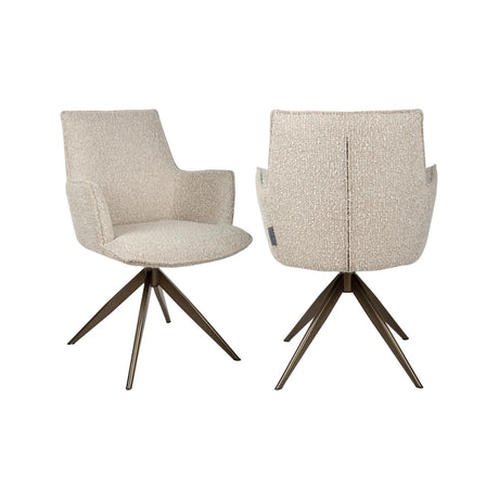 Drehbarer Essstuhl Dakota mit Armlehnen in natural chunky, 59x62x88 cm von Richmond Interiors – Bild 1