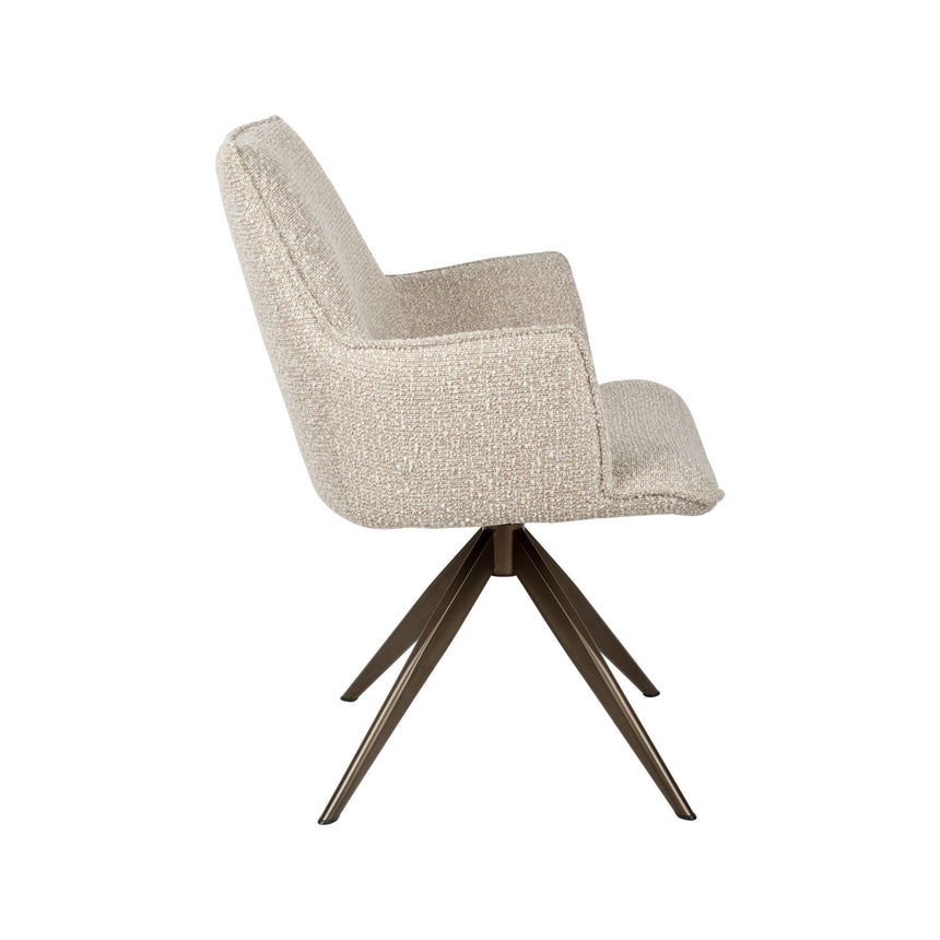 Drehbarer Essstuhl Dakota mit Armlehnen in natural chunky, 59x62x88 cm von Richmond Interiors – Bild 4
