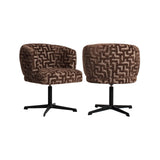 Drehbarer Essstuhl Dinan mit flammhemmendem Bezug in brown labyrinth, 65x68x80 cm von Richmond Interiors – Bild 1