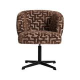 Drehbarer Essstuhl Dinan mit flammhemmendem Bezug in brown labyrinth, 65x68x80 cm von Richmond Interiors – Bild 4