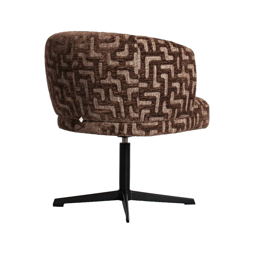 Drehbarer Essstuhl Dinan mit flammhemmendem Bezug in brown labyrinth, 65x68x80 cm von Richmond Interiors – Bild 7