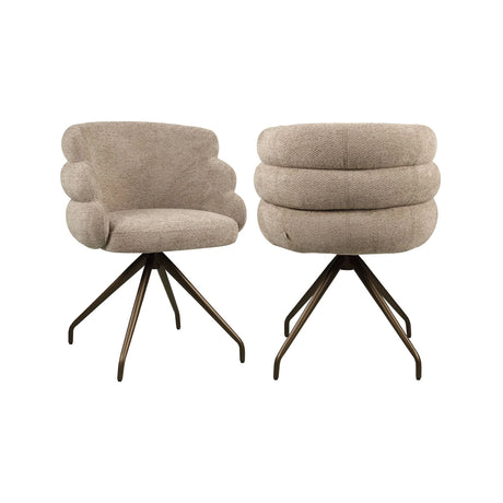 Drehbarer Essstuhl Kayla in mocca boldweave, 62x62x81 cm von Richmond Interiors – Bild 1