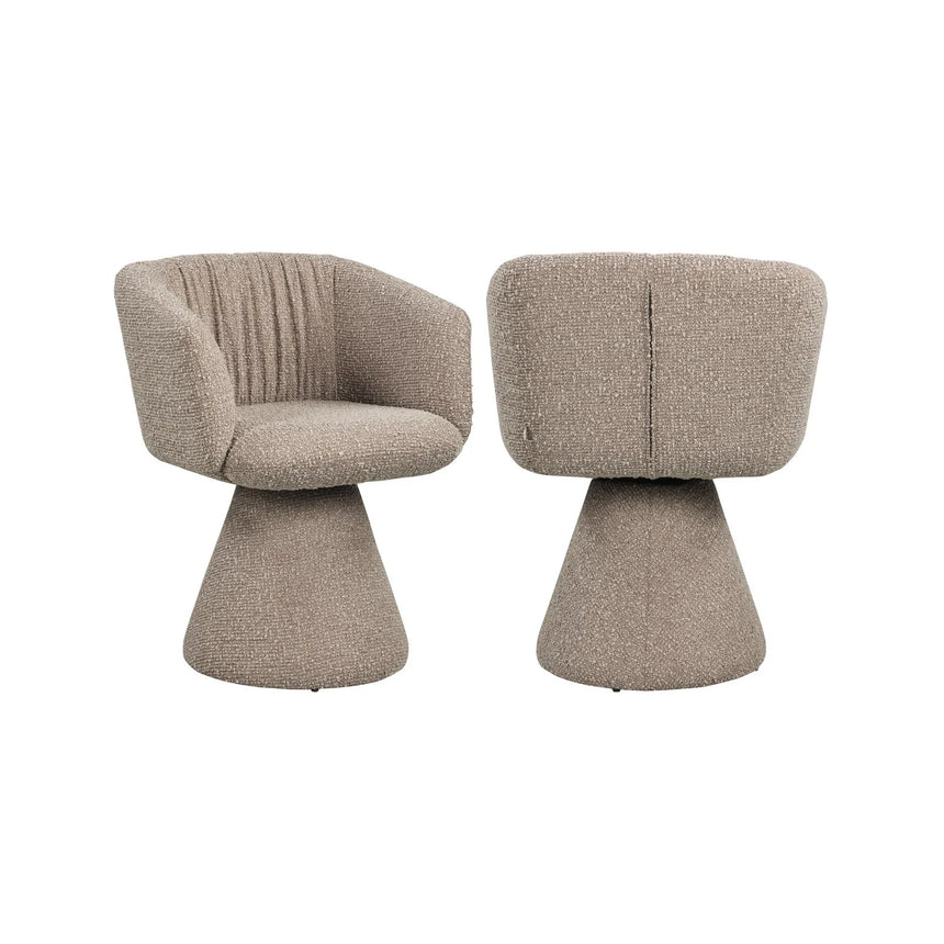 Drehbarer Essstuhl Madeline in mocca chunky, 61x59x77 cm von Richmond Interiors – Bild 1