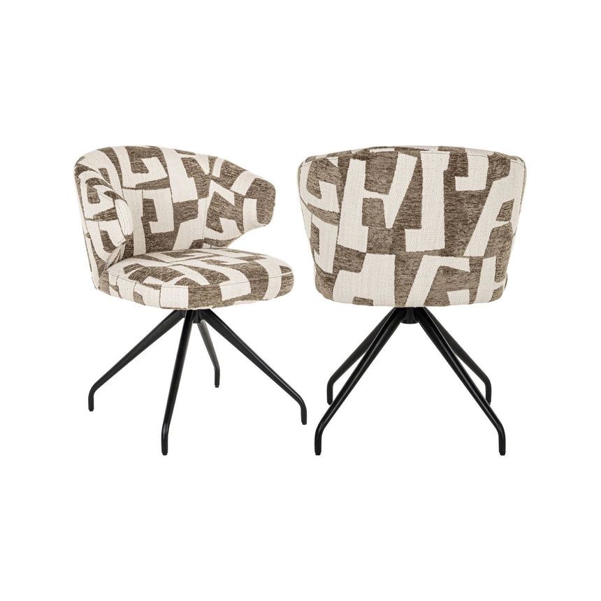 Drehbarer Essstuhl Milly in moss graffic von Richmond Interiors – Bild 1