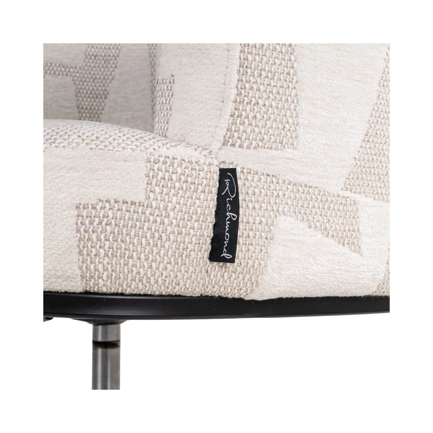 Drehbarer Essstuhl Rochenne auf Rollen in beige graffic von Richmond Interiors – Bild 5