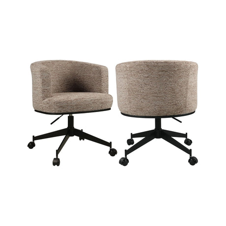 Drehbarer Essstuhl Rochenne auf Rollen in mocca linear von Richmond Interiors – Bild 1