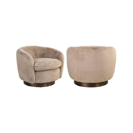Drehbarer Sessel Colmar in khaki fluffy, 86x79x67 cm von Richmond Interiors – Bild 1