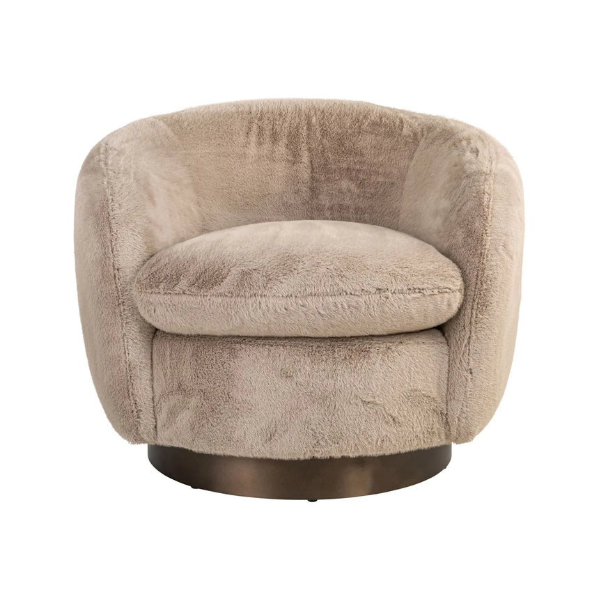 Drehbarer Sessel Colmar in khaki fluffy, 86x79x67 cm von Richmond Interiors – Bild 6