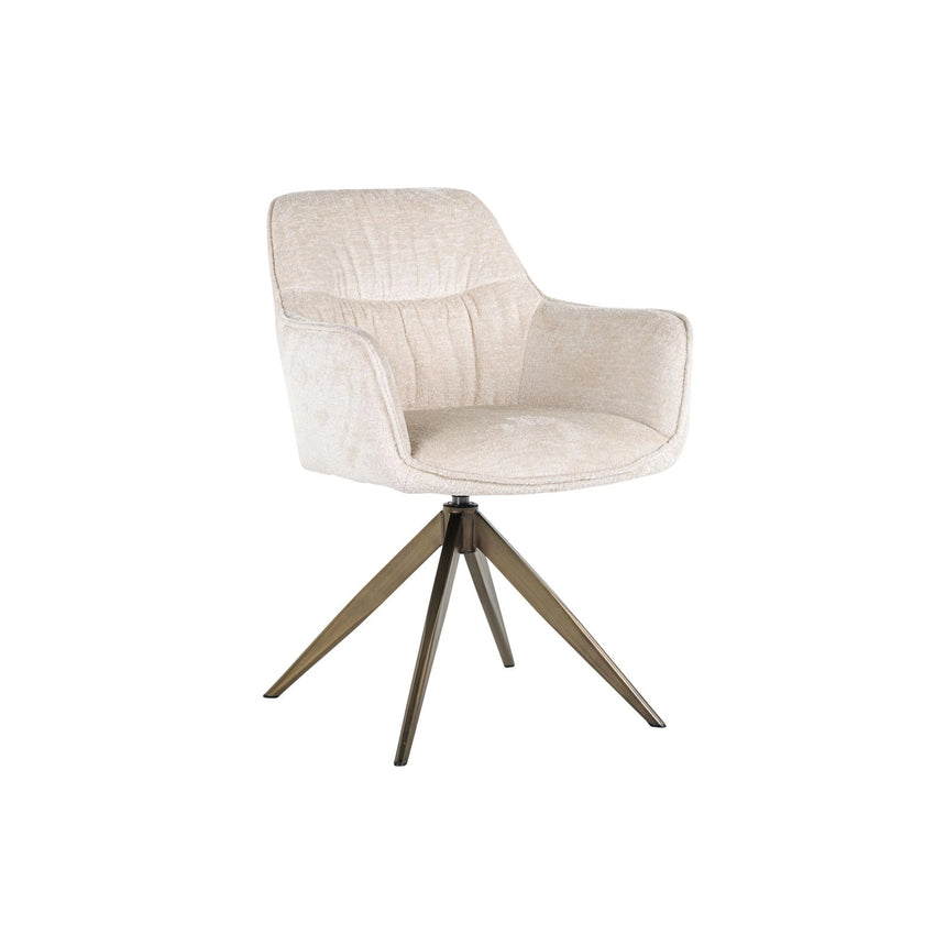 Essstuhl Aline mit Drehfunktion und flammhemmendem Bezug in white chenille, 59x61x82 cm von Richmond Interiors – Bild 3