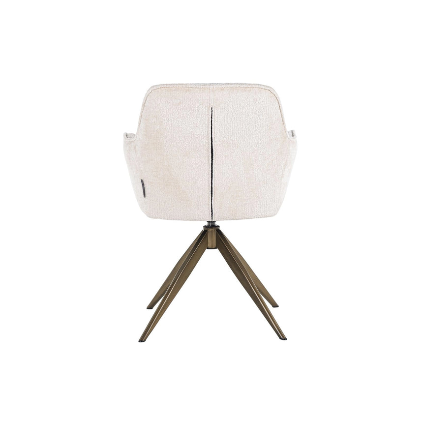 Essstuhl Aline mit Drehfunktion und flammhemmendem Bezug in white chenille, 59x61x82 cm von Richmond Interiors – Bild 5