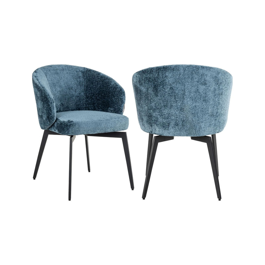 Essstuhl Amphara mit flammhemmendem Bezug in blue chenille von Richmond Interiors – Bild 1