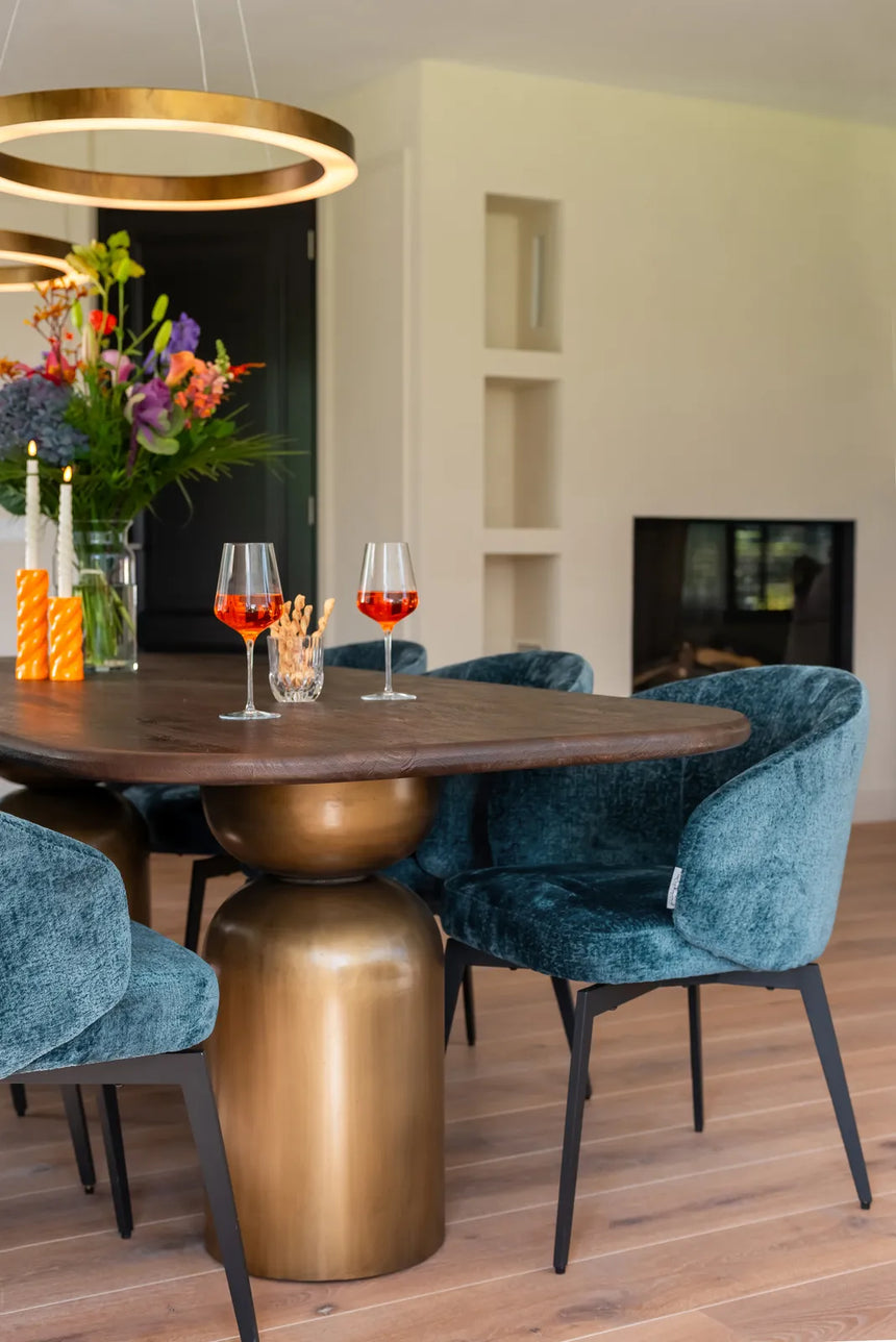 Essstuhl Amphara mit flammhemmendem Bezug in blue chenille von Richmond Interiors – Bild 2