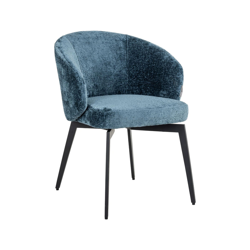 Essstuhl Amphara mit flammhemmendem Bezug in blue chenille von Richmond Interiors – Bild 3