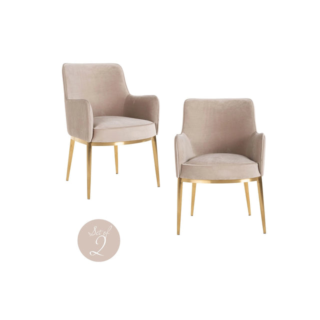 Essstuhl Breeze mit flammhemmendem Bezug in khaki velvet als 2er-Set von Richmond Interiors – Bild 1
