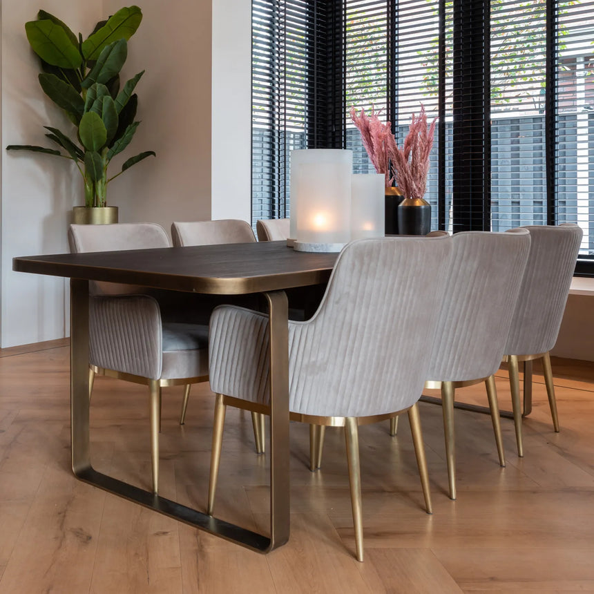 Essstuhl Breeze mit flammhemmendem Bezug in khaki velvet als 2er-Set von Richmond Interiors – Bild 10