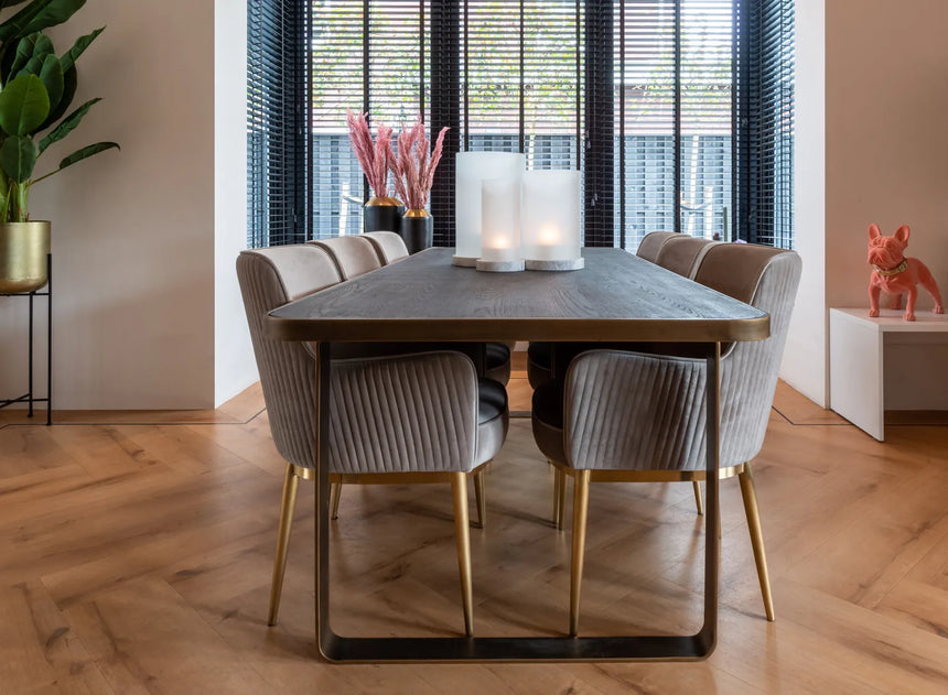 Essstuhl Breeze mit flammhemmendem Bezug in khaki velvet als 2er-Set von Richmond Interiors – Bild 9