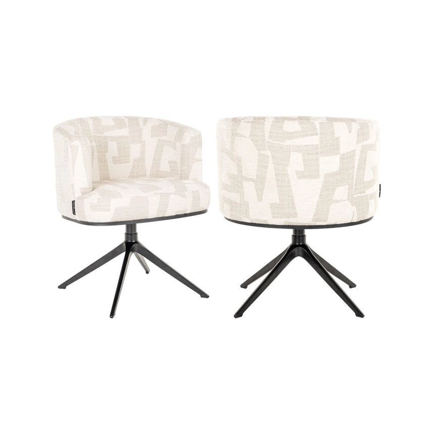 Essstuhl Cheyenne mit Drehfunktion in beige graffic von Richmond Interiors – Bild 1