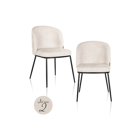 Essstuhl Elvi mit flammhemmendem Bezug in niagara beige als 2er-Set, 53x63x82 cm von Richmond Interiors – Bild 1