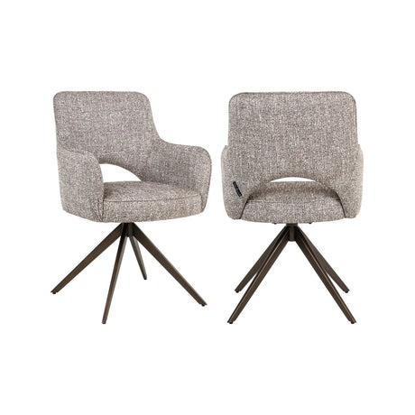 Essstuhl Ginerva mit Drehfunktion in earth tweed, 59x64x90 cm von Richmond Interiors – Bild 1