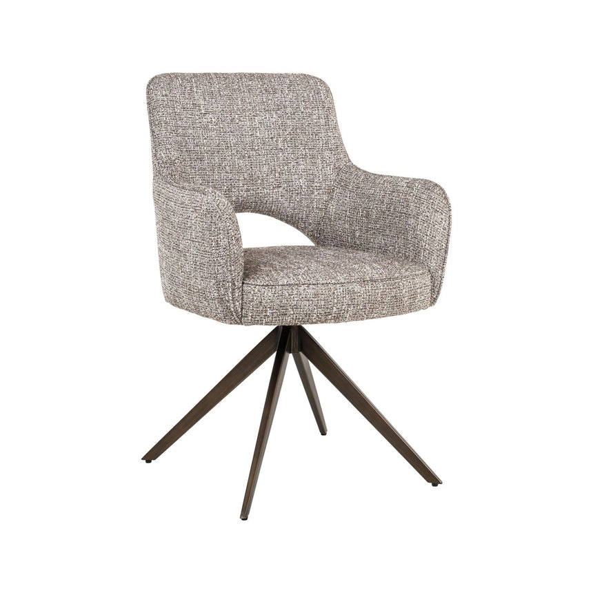 Essstuhl Ginerva mit Drehfunktion in earth tweed, 59x64x90 cm von Richmond Interiors – Bild 2