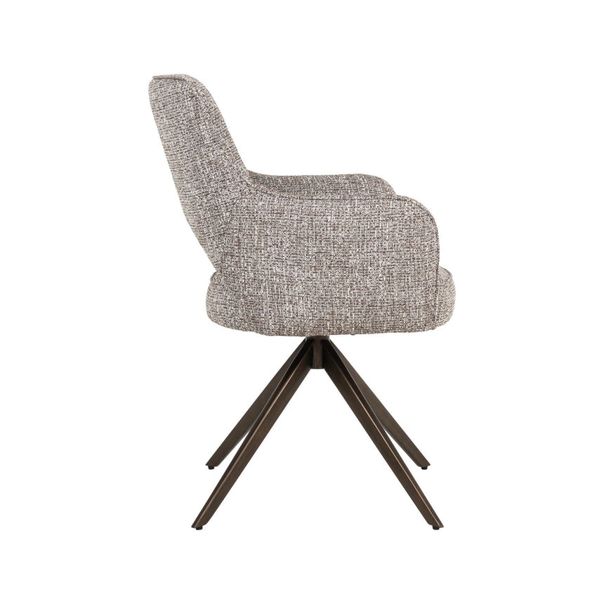 Essstuhl Ginerva mit Drehfunktion in earth tweed, 59x64x90 cm von Richmond Interiors – Bild 4