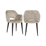 Essstuhl Giovanna mit flammhemmendem Bezug in trendy nature / khaki velvet, 60x64x85 cm von Richmond Interiors – Bild 1