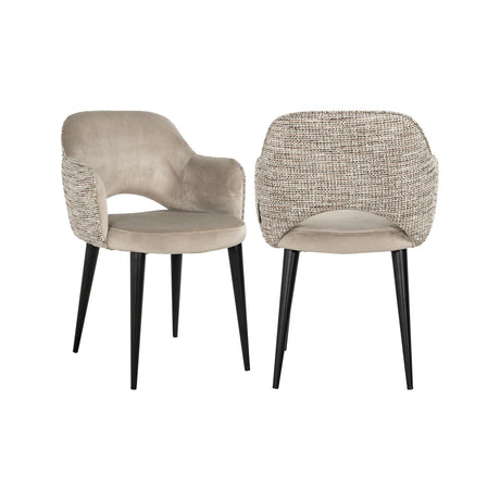 Essstuhl Giovanna mit flammhemmendem Bezug in trendy nature / khaki velvet, 60x64x85 cm von Richmond Interiors – Bild 1