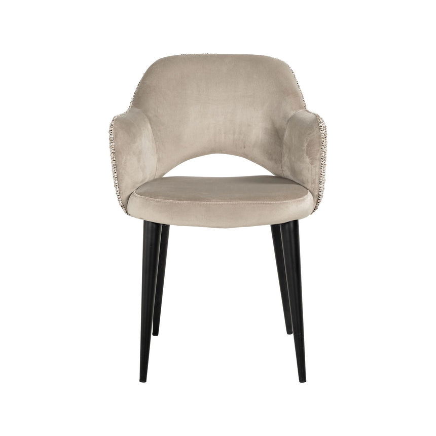 Essstuhl Giovanna mit flammhemmendem Bezug in trendy nature / khaki velvet, 60x64x85 cm von Richmond Interiors – Bild 4