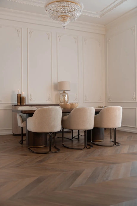 Essstuhl Hadley mit flammhemmendem Bezug in natural boldweave, 60x60x81 cm von Richmond Interiors – Bild 2