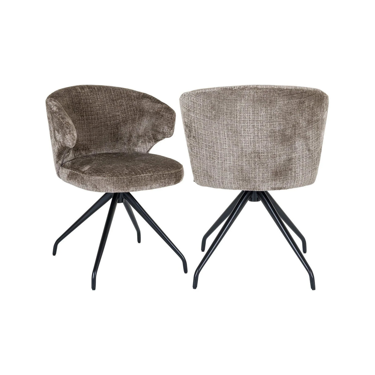 Essstuhl Milly, drehbar, aus Chenille in Niagara Stone von Richmond Interiors – Bild 1