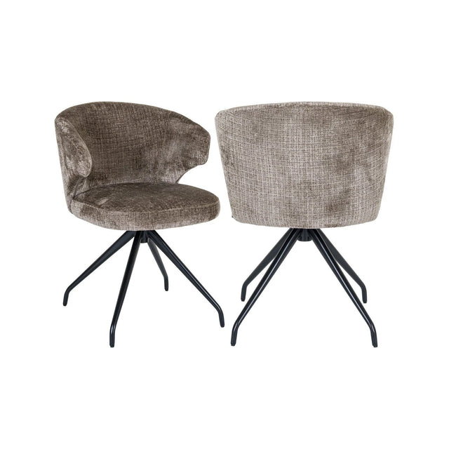 Essstuhl Milly, drehbar, aus Chenille in Niagara Stone von Richmond Interiors – Bild 1