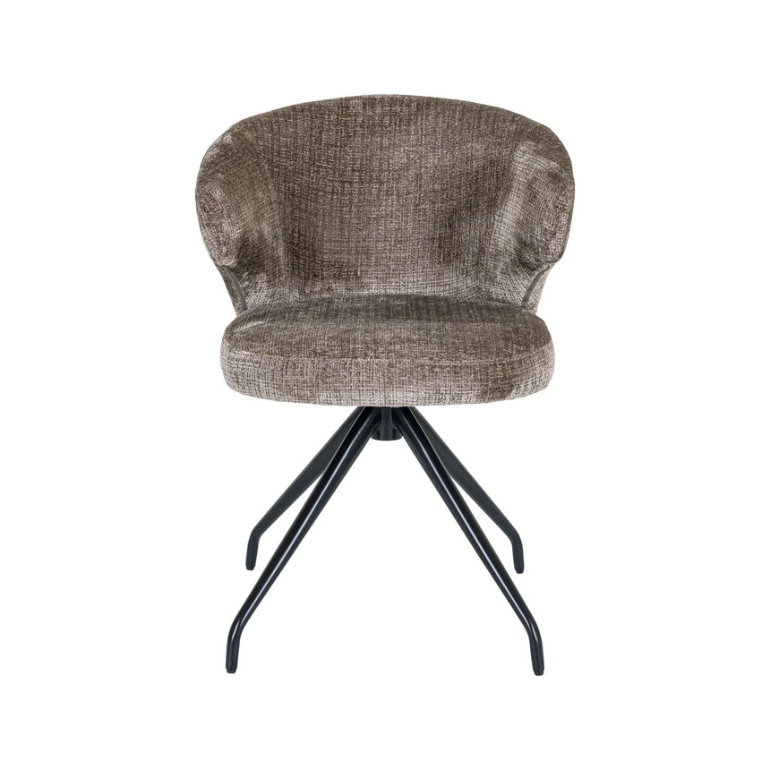 Essstuhl Milly, drehbar, aus Chenille in Niagara Stone von Richmond Interiors – Bild 5