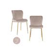 Essstuhl Odessa mit flammhemmendem Bezug in khaki velvet als 2er-Set von Richmond Interiors – Bild 1