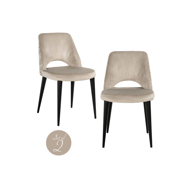 Essstuhl Tabitha mit flammhemmendem Bezug in trendy nature als 2er-Set von Richmond Interiors – Bild 1