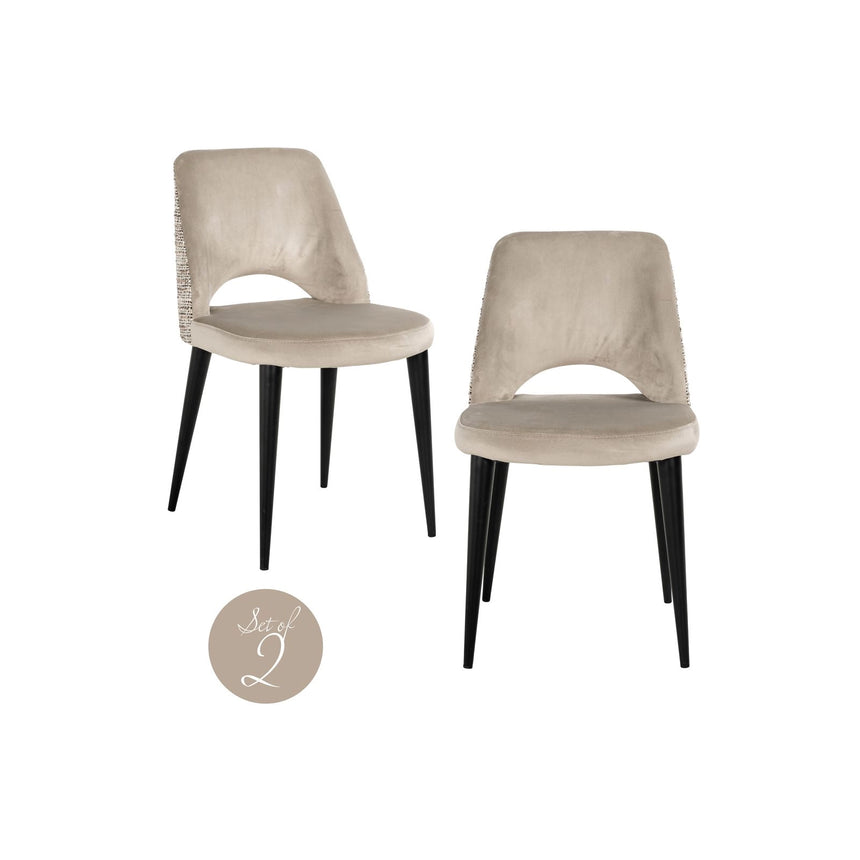 Essstuhl Tabitha mit flammhemmendem Bezug in trendy nature als 2er-Set von Richmond Interiors – Bild 1