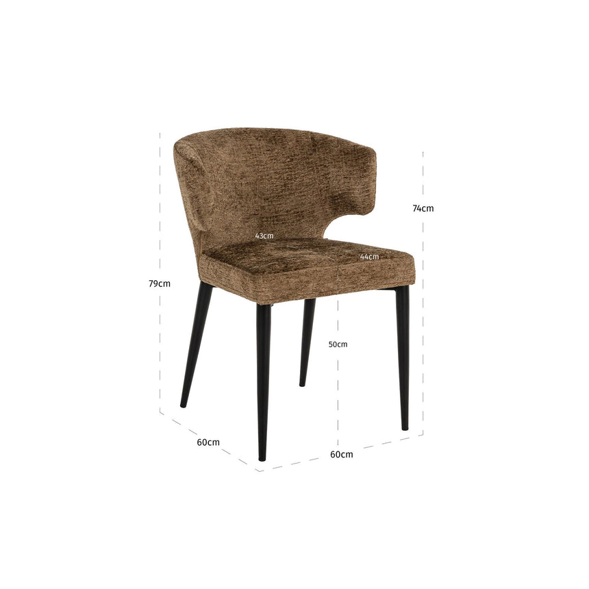 Essstuhl Taylor in brandy fusion, flammhemmend, 60x60x79 cm von Richmond Interiors – Bild 6