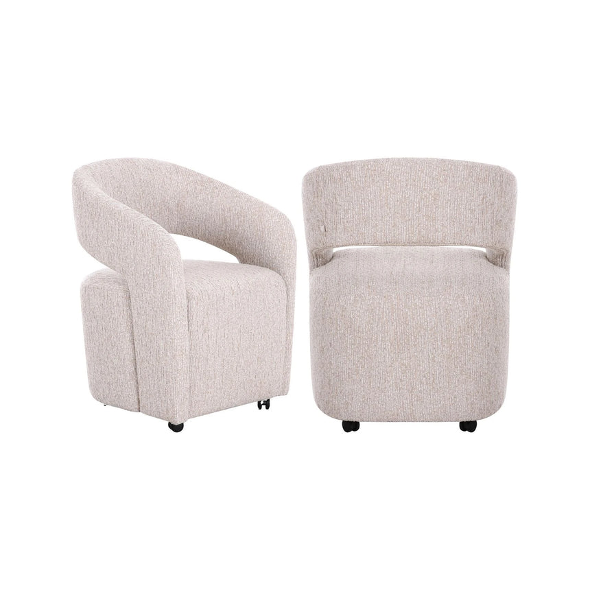 Essstuhl Vixen mit Rollen in natural linear von Richmond Interiors – Bild 1