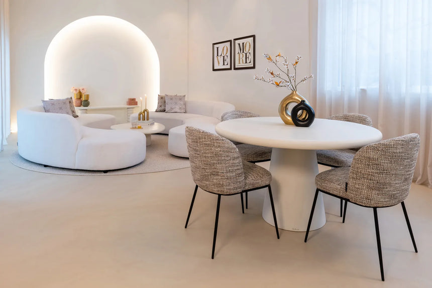 Esstisch Bloomstone in weiß, 130x130x76 cm von Richmond Interiors – Produktbild 5
