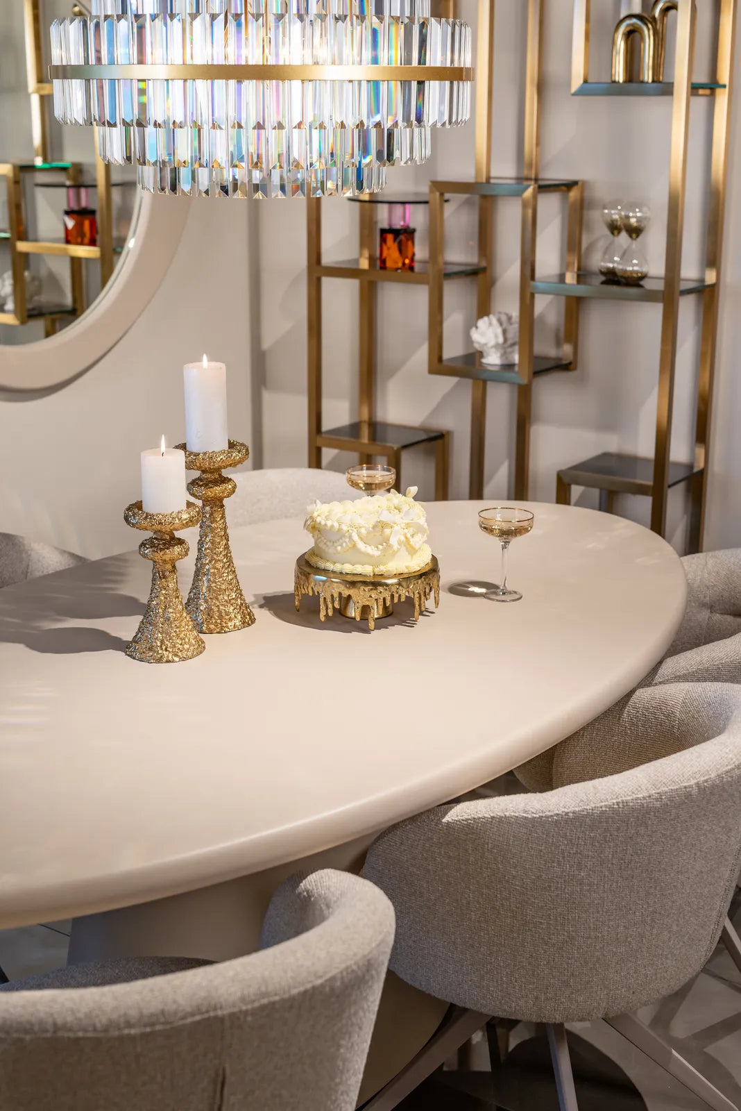 Esstisch Clayton in beige, 220x115x76 cm von Richmond Interiors – Produktbild 6