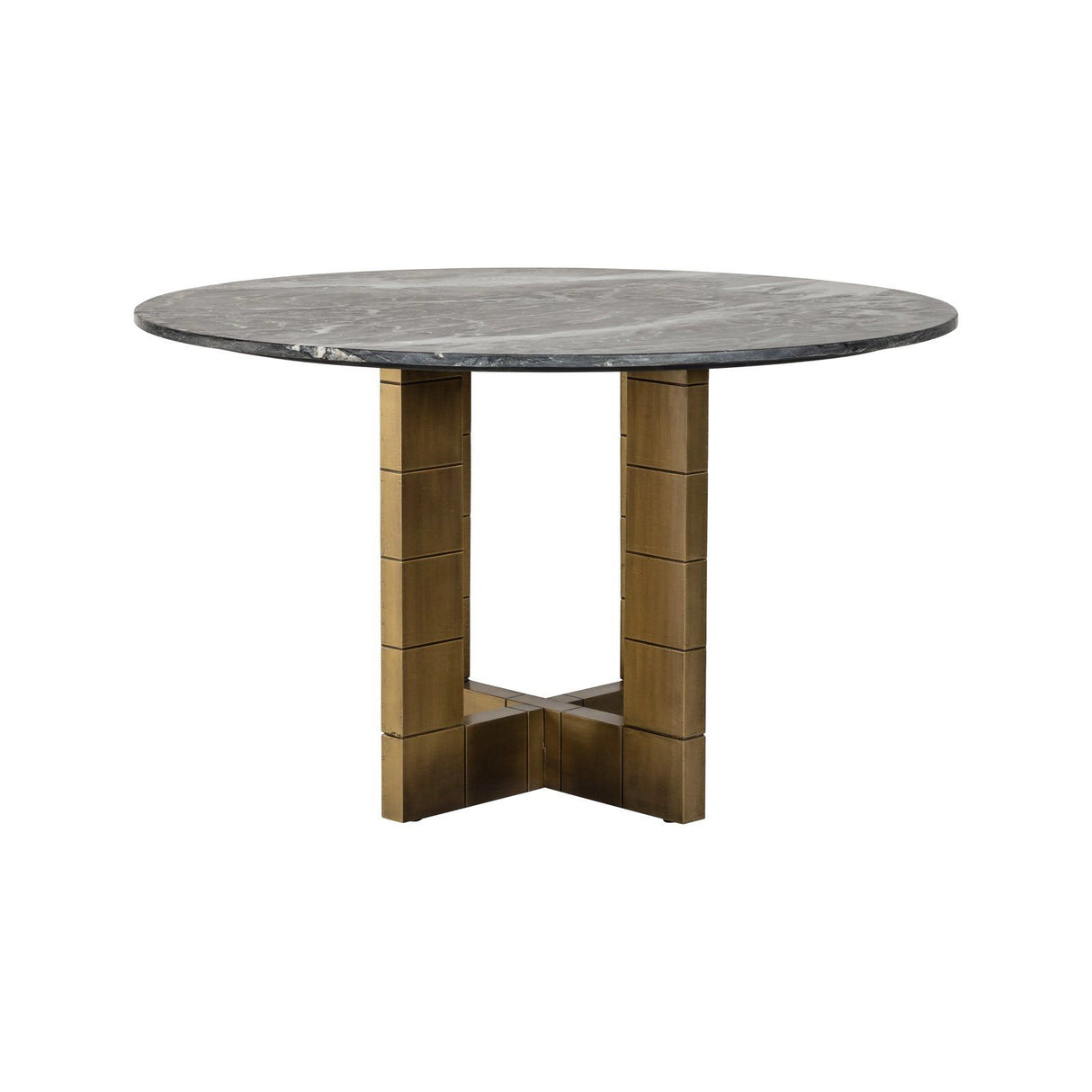 Esstisch Collada aus Marmor in schwarz/gold, 130x130x76 cm von Richmond Interiors – Produktbild 2