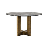 Esstisch Collada aus Marmor in schwarz/gold, 130x130x76 cm von Richmond Interiors – Produktbild 2