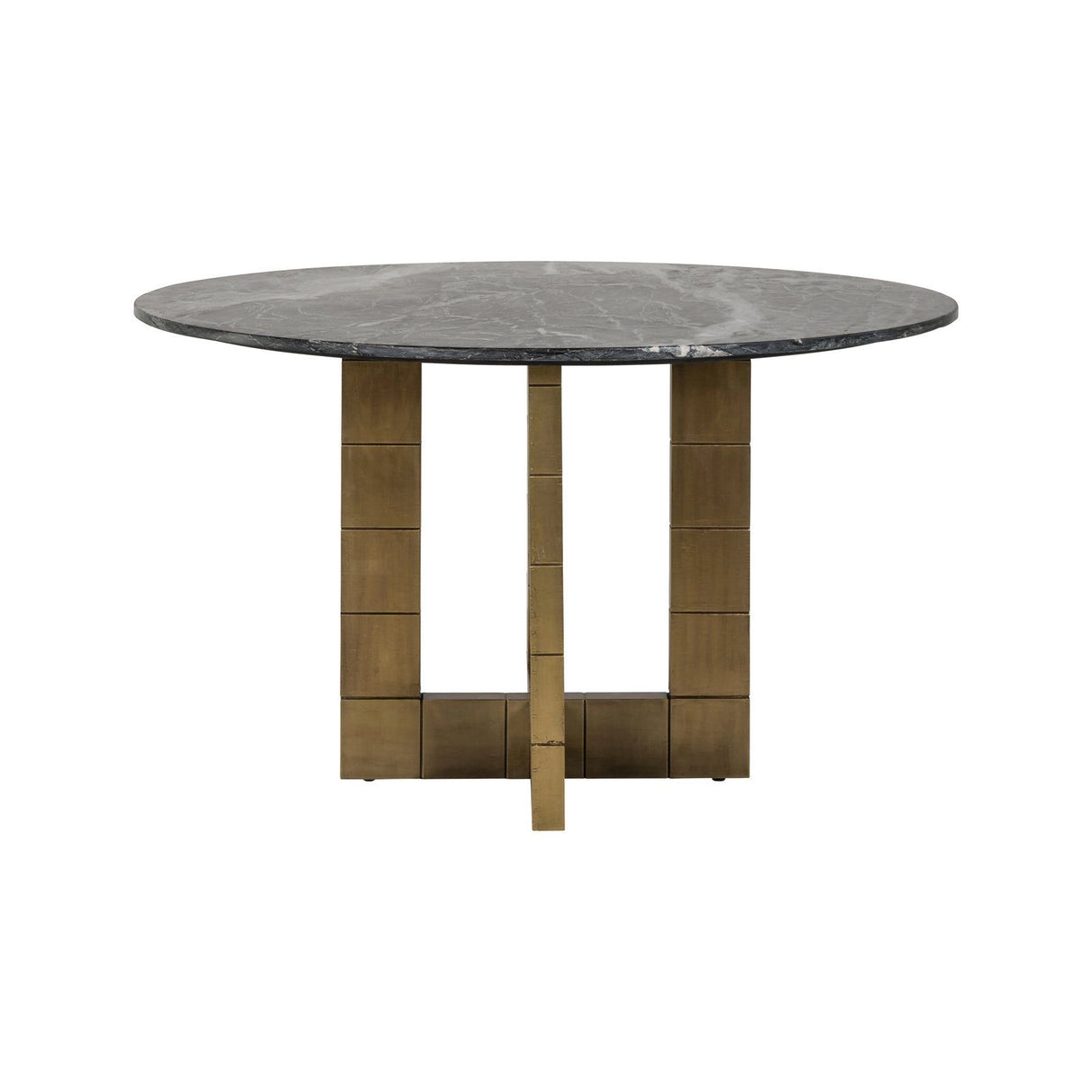 Esstisch Collada aus Marmor in schwarz/gold, 130x130x76 cm von Richmond Interiors – Produktbild 3