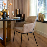 Esstisch Collada aus Marmor in schwarz/gold, 130x130x76 cm von Richmond Interiors – Produktbild 8